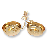 Цукерниця подвійна MCA Vizyon з меляра з позолотою й декром у формі птиці