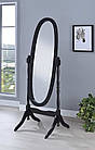 Дзеркало овальне з дерев'яною рамою, в повний зріст, обертове MS-8007-BK, чорне, фото 2