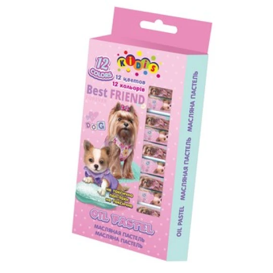 Пастель олійна 12 кольорів KIDIS "BEST FRIEND" (собачки) KNZ