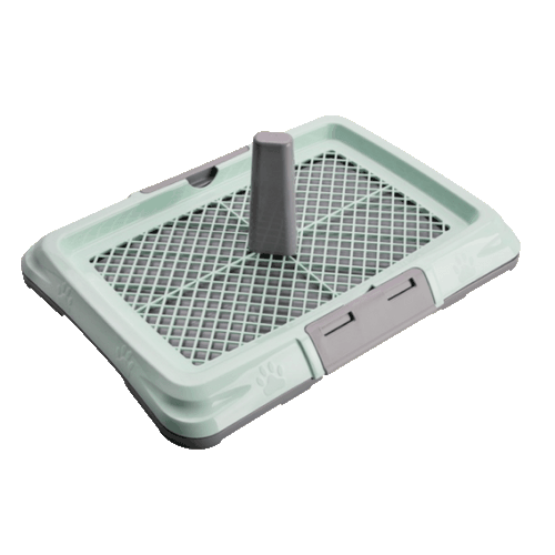 Туалет для собак AnimAll (Енімал) із сіткою та стовпчиком для кобелів (сірий/м'ята/фіолет) (62*46*5 см), фото 1