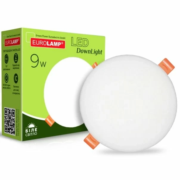 Точковий LED світильник Eurolamp 9W 4000K коло LED-DLR-9/4(Е)