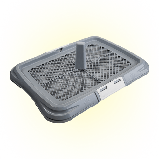 Туалет для собак AnimAll (Енімал) із сіткою та стовпчиком для кобелів (сірий/м'ята/фіолет) (62*46*5 см), фото 2