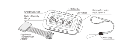 Аналізатор LiPoPal для 2-6S LiPo SK-500007-01 SkyRC, фото 2