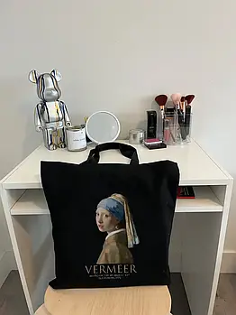 Екошопер BookOpt BK4074 VERMEER "Дівчина з перловою сережкою" чорний