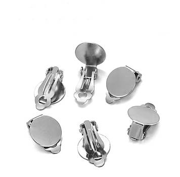 Металева основа -кліпси з рівною платформою (10 мм) *1пара