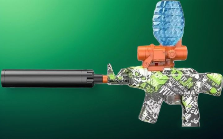 Дитячий орбізний автомат АК-47 орбібол бластер Іграшкова зброя орбіган для стрілялок Глушник 500 гідропуль, фото 1