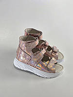 Дитячі підліткові шкіряні ортопедичні босоніжки на липучках 38 розмір, фото 2