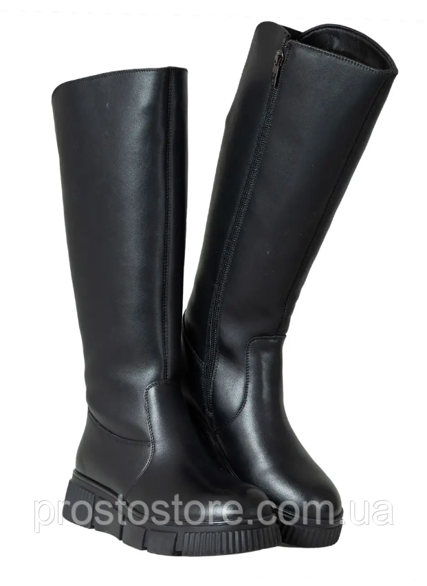 Жіночі чоботи зимові, натуральна шкіра чорного кольору 37, 38, 39, 40, фото 1