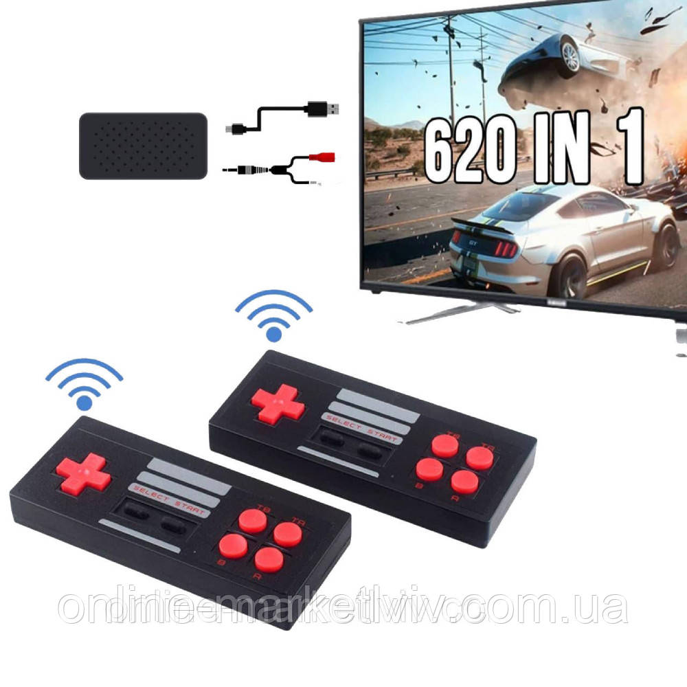 Ігрова приставка GAME 620 з бездротовими джойстиками / Портативна ігрова приставка