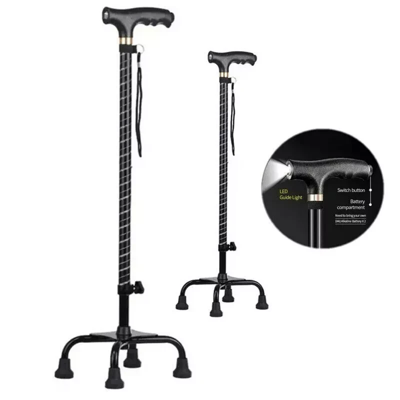 Палиця GC-4 4 регульована за висотою 4- опорна з 4 ніжками з фонариком, фото 1