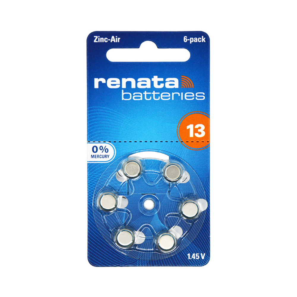 Батарейки ZA13 (PR48) Renata Zinc-Air (1.45v) 6шт