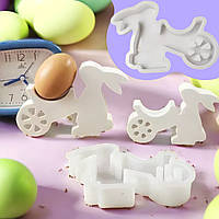 Молд «Великодній зайчик», для підставки, мод.9914, для гіпсу, смоли, 1 шт. Силікон