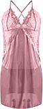 Жіноча нічна сорочка з вирізом на спині у рожевому кольорі, фото 2