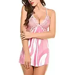 Жіноча нічна сорочка з вирізом на спині у рожевому кольорі, фото 3