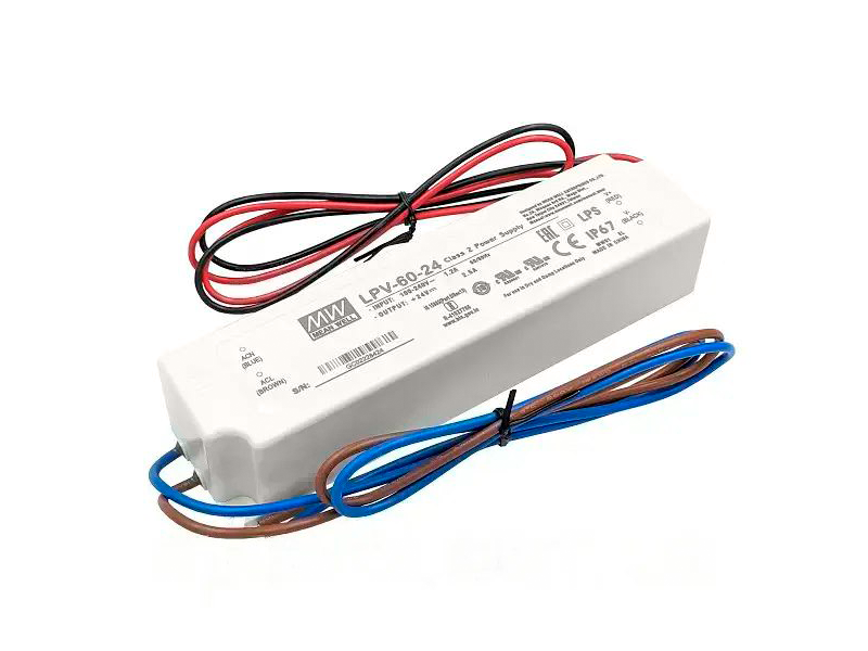 Блок живлення Mean Well 60W DC24V IP67 (LPV-60-24)