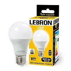Світлодіодна LED лампа Lebron L-A60 10W Е27 4100K з акустичним датчиком 11-11-82