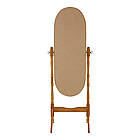 Дзеркало підлогове овальне з дерев'яною рамою, обертове (MS-8007-OAK), фото 3