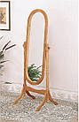 Дзеркало підлогове овальне з дерев'яною рамою, обертове (MS-8007-OAK), фото 7