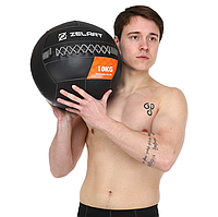Медичний набивний волбол м'яч Zelart Wall Ball TA-7822-10 для кросфіту та фітнесу 10 кг d 33 см.