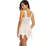 Нічна жіноча сорочка білого кольору із застібкою на грудях, фото 2