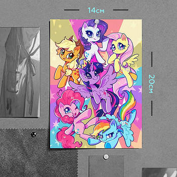 "Мій маленький поні / My Little Pony" плакат (постер) розміром А5 (14х20см)