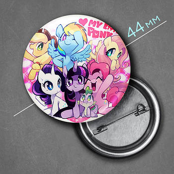 "Мій маленький поні / My Little Pony" значок круглий на булавці Ø44 мм