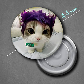 "Котик Танос / Гравець 230 (Гра в кальмара 2 / Squid game 2)" магніт круглий Ø44 мм