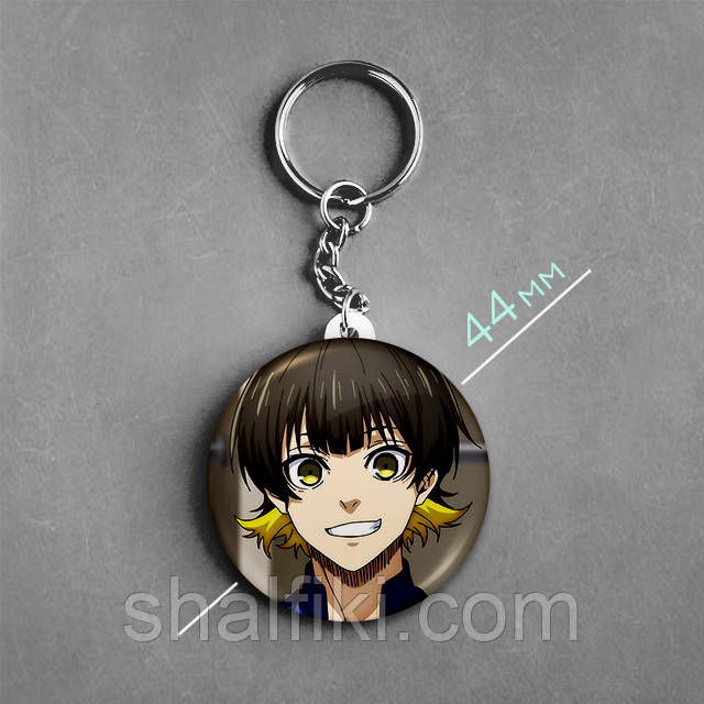 "Мегуру Бачіра (Синя В'язниця: Блю Лок / Blue Lock)" брелок круглий Ø44 мм, фото 1