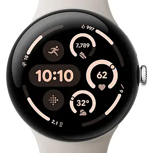 Smart Watch Google Pixel Watch 3 45mm Wi-Fi Polished Silver/Porcelain Band Global version, фото 3