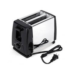 Тостер із 2 відділеннями на 2 тости дзеркальний із регулюванням температури, кнопкою стоп 650вт TOASTER QLT-118B