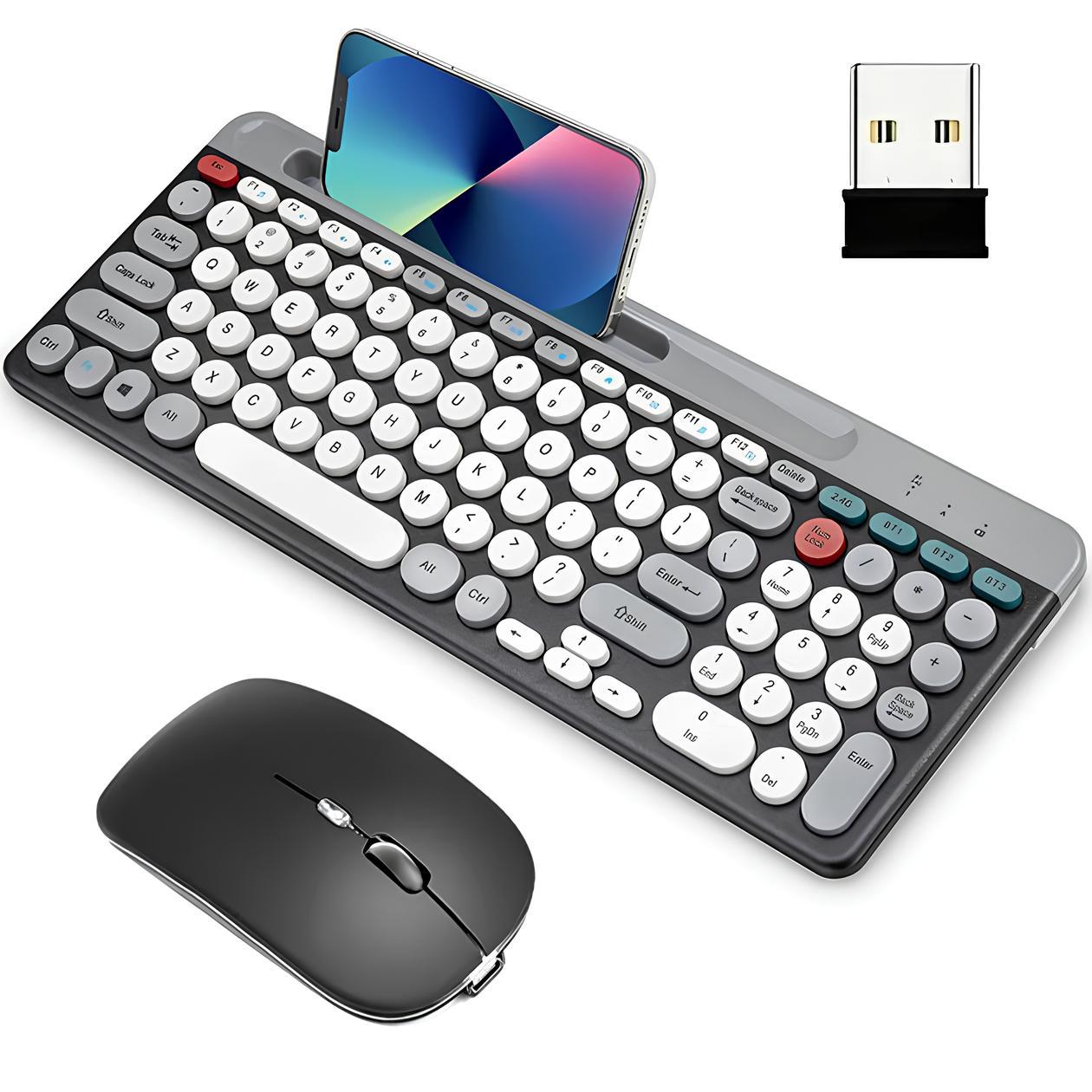 Бездротовий Bluetooth комплект клавіатура та миша акумуляторні ZYG-806 DUAL Mode 2.4GHz + BT