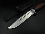 Бойовий ніж ручної роботи «Розвідник #7» зі шкіряними піхвами 98х18/57-58 HRC., фото 2