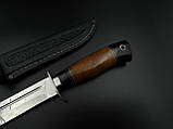 Бойовий ніж ручної роботи «Розвідник #7» зі шкіряними піхвами 98х18/57-58 HRC., фото 3