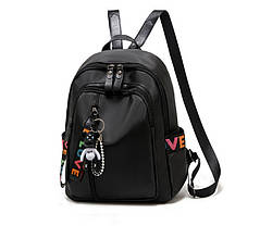 Жіночий рюкзак - сумка з брелком Black 1249
