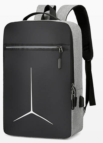 Рюкзак міський USB 1285 Black grey, фото 1