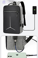 Рюкзак міський USB 1285 Black grey, фото 6