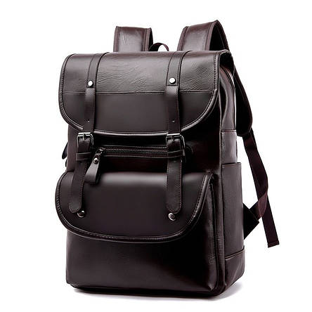 Рюкзак міський еко шкіра Dark Brown 1290, фото 1