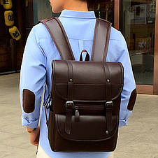 Рюкзак міський еко шкіра Dark Brown 1290, фото 3