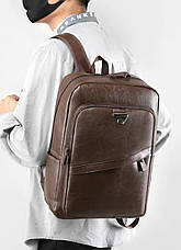 Рюкзак міський еко шкіра Dark brown 2024, фото 5