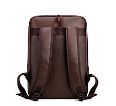 Рюкзак міський еко шкіра Dark Brown 2029-1, фото 4