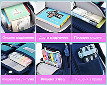 Дитячий шкільний рюкзак для 1-3 класу з ортопедичною спинкою 39х28х18 см. Pink, фото 5