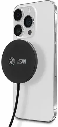 Зарядний пристрій BMW ład. indukcyjna BMCBMSPLK 15W MagSafe Black/black M Edition, фото 1