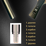 Ракетка для настільного тенісу професійна, ракетка для пінг понга, тенісна ракетка 5 зірок Loki (158), фото 2