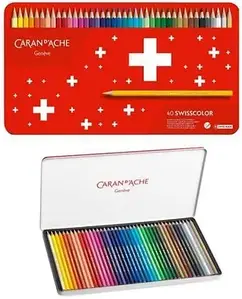 Кольорові олівці Kredki Caran D'Ache Swisscolor Aquarelle Z Efektrm Akwareli Sześciokątne 40Szt