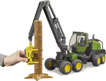 Іграшка Bruder 02135 Zabawka Harwester John Deere 1270G z pniem, фото 4