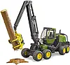 Іграшка Bruder 02135 Zabawka Harwester John Deere 1270G z pniem, фото 7