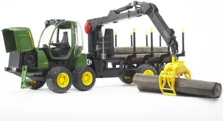 Іграшка Bruder 02133 Forwarder John Deere 1210E z chwytakiem i 4 pniami, фото 4