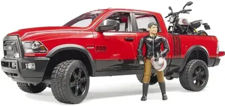 Іграшка Bruder 02502 Dodge RAM 2500 Power Wagon z Ducati Desert Sled i figurką, фото 1
