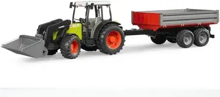 Іграшка Bruder 02112 Traktor Claas Nectis 267 F z ładowarką i przyczepą czerwono-srebrną, фото 3