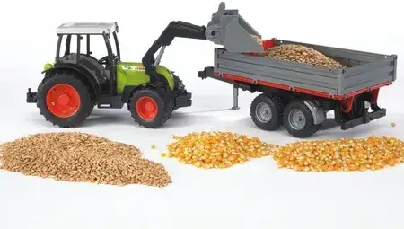 Іграшка Bruder 02112 Traktor Claas Nectis 267 F z ładowarką i przyczepą czerwono-srebrną, фото 6